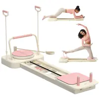 HOTWAVE Portable Pilates Reformer, 7-in-1 Pilates Board for Home Gym, Foldable Machine with High-Strength Steel Rails (440lbs Max Capacity), Adjustable 20lbs & 60lbs Resistance Bands, Professional Full-Body Sculpting Equipment