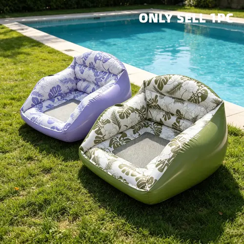 Inflatable Sofa Pool Float with Cup Holder, Minimalist Design, 3-In-1 Pool Toy, Pool Floaties, Pool Floater, Perfect for Parties, Lakes, Rivers, Ocean, Outdoor Use, Inflatable Pool Floats
