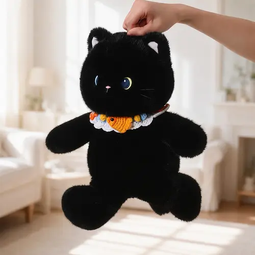 40cm Running Cat Plush Toy with Hood, Soft and Fluffy, Ideal Gift for Cat Lovers, Room Decor, Kids Birthday, Graduation, Wedding, Christmas
