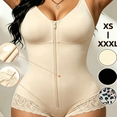 Women's Colombiana Sin Costuras Seamless Compression Firm Control Body Shaper Girdle Shapewear, Body Shaping Underwear, Adjustable Straps, Control Abdomen & Levanta Glúteos, Cremallera Hook-And-Loop Crotch Design, Body Contouring Underwear