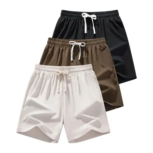 Men’s Ice Silk Elastic Fitted Quick-Dry Shorts - Lightweight Active Sportswear, Soft Breathable Performance Style Casual Athletic Bottoms for Gym, Casual Wear