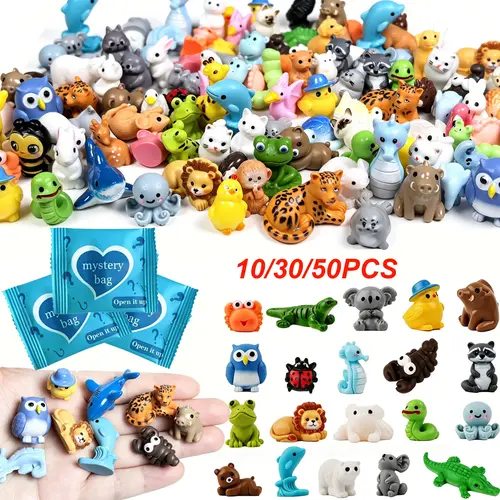 Mini Animal Model Surprise Bag, Blind Bags, Figurine Set, Cute Figures, Cute Figurines, Fun Opening Experience, Flower Pot, Fairy Garden, Miniature Landscape, Aquarium Decor, Classroom Reward, Party Gift, Holiday Present