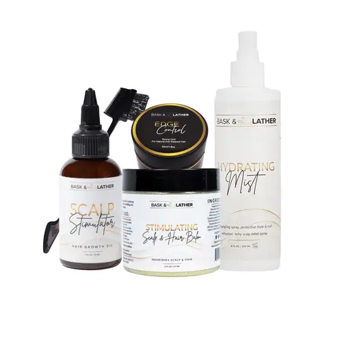 Kids Healthy Hair Bundle | Nurture & Grow | Nourishes the scalp, strengthens hair, eliminates dandruff, suitable for all hair types. For hair length and moisture retention.