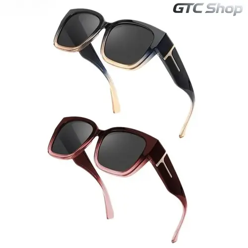 Polarized Fit Over Sunglasses for Women, 1/2-Pack Mirrored Rectangular UV400 Anti-Glare Durable Eyewear, Wear Over Prescription Glasses for Driving, Outdoor Sports summerwins