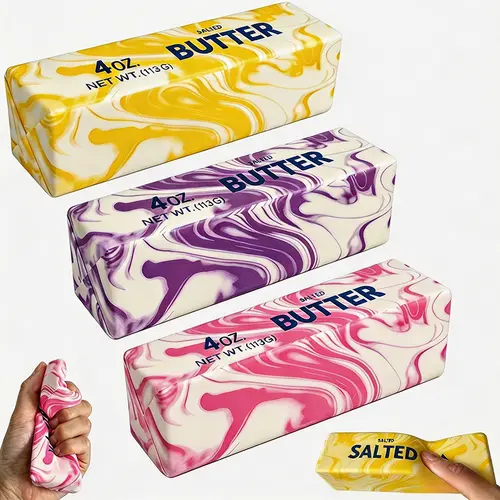 Realistic Butter Stick Squishy Stress Toy, Slow-Rising Soft Squeeze Squishies Toys, Anxiety Fidgets for Grown-Ups, Sensory Desk Fidgettoys for Office Use