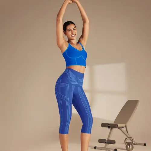 Fanka PowerBand Resistance Capri Leggings - Women's Fitness Tight-Fit High-Intensity Gym & Running Workout Bottoms, Womens Fitness,travel essentials,camping essentials, Active Leggings