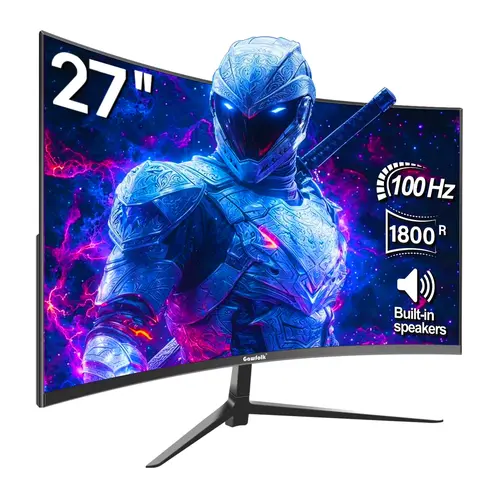 Gawfolk 27 Inch PC computer screen,1800R Curved Gaming 280Hz Monitors, FHD1080p 1ms without Bezel, freesync, 98%sRGB,178 ° Angle View HDMI DisplayPort, Compatible with Wall-Mounted VESA100*100MM-White