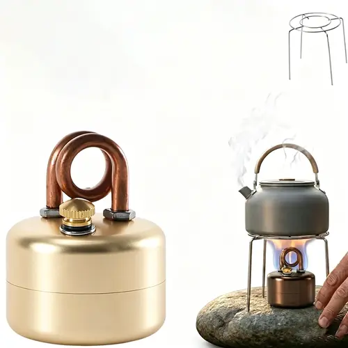 Portable Outdoor Camping Stove Self-Pressurized High-Efficiency Alcohol Stove for Cooking Survival Hiking Backpacking Emergency Preparedness Brewing Coffee Tea