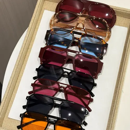 8 Pairs Fashion Pilot Sunglasses Set, Versatile Casual Glasses for Street Style, Travel, Summer Sunglasses, Sun Protective Sunglasses, and Fashion Accessories, Uv400 Protection