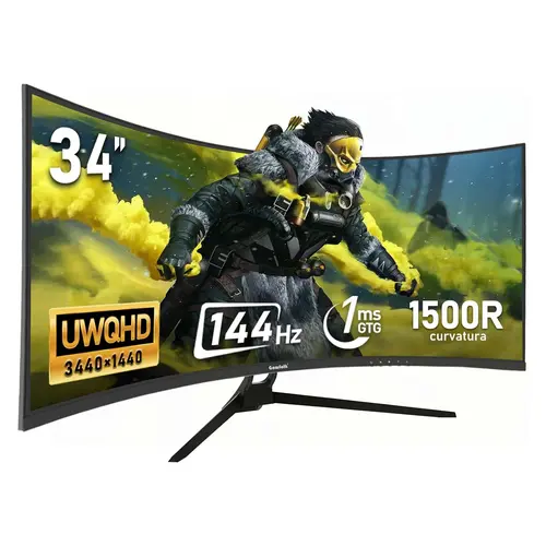 34 Inch Ultrawide Curved 144Hz Gaming Computer Monitor 1500R PC Screen,21:9 UWQHD (3440x1440),Adaptive Sync,178° Viewing Angle,Display Port、HDMI2.0,Compatible with wall mounting - Black,summerwins