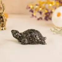 Astrotalk Feng Shui Peru Pyrite Tortoise - Resin-Encased Natural Pyrite Crystals for Stability, Protection, Longevity, Success Alignment, Good Fortune - Art Deco Desk Decor, Birthday/Anniversary Gift with Harmony Benefits
