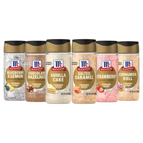 McCormick Finishing Sugars Sweet Cravings Collection (Blueberry Lemon, Cinnamon Roll, Strawberry, Vanilla Cake, Salted Caramel & Chocolate Hazelnut Finishing Sugars), 6 Count Variety Pack