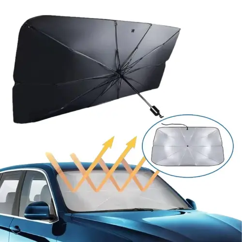 Collapsible Automotive Front Windshield Sun Barrier, Lightweight Portable Sun Shade Frame with Foldable Structure, Heat Insulating Windshield Visor Cover, Summer UV Protection Auto Interior Accessory,car accessories
