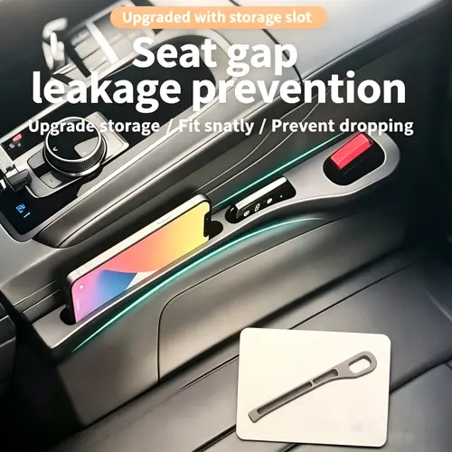 【DealsForYouDays】PU Leather Car Seat Side Filler Clip, Phone-Key-Ticket Holder, Console Organizer, Car Interior Accessory for Stowing & Tidying, Seat Clip