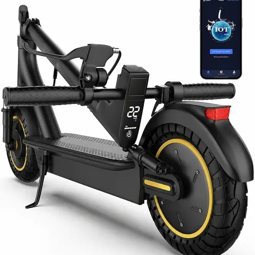 Compact Smart Drive High Performance Adult Motorized Scooter - 350W/500W Powerful Motor, Foldable Lithium Battery Commuter, 19/22MPH Top Speed, Bluetooth App Speed Control, 8.5"/10" Puncture-Proof Tires, Dual Brakes, Brake Tail Light, 28 Mi Range, Motoriz