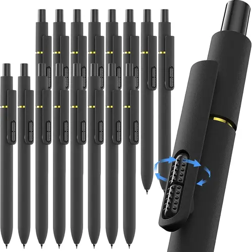 Hiacry 16 Pcs Gel Pens - 0.7mm Fine Point Smooth Writing Black Ink, Quick-Dry Long Lasting Fidge Pens, School & Office Supplies for Men Women