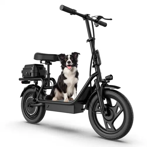 Adult Foldable Commuting Scooter with 500W Motor, 48V 10.4Ah Battery, 14" Tires, 22 MPH Max Speed, 27-49 Mi Range, Dual Suspension, Digital Display, Cruise Control, Rear Seat Box, Adjustable Height Handlebars, 265lb Max Load