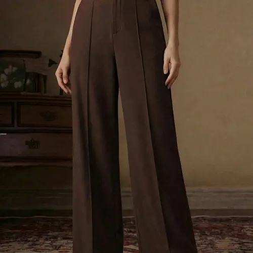 Women's High-Waisted Wide Leg Suit Pants, Casual Business Pants, Loose Fit, Flowy Design, Perfect for Office and Daily Wear, Ideal for Spring and Summer