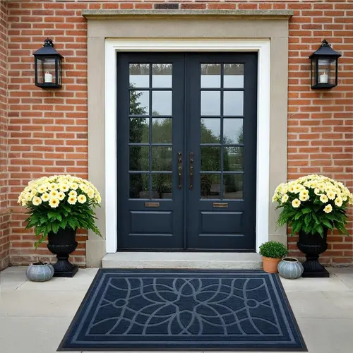 DEXI Heavy-Duty Polypropylene Floor Mat - Non-Slip Low-Profile Welcome Mat, Rubber Backing Adds Grip, Grooved Surface Traps Dirt & Sand, Dirt Capture, Easy-to-Clean Outdoor Front Door Entryway Rug