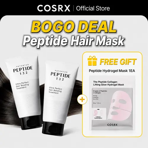 [BOGO] [COSRX Official] PEPTIDE-132 Mirror Glow Hair Treatment Mask 1+1+FREE GIFT (Peptide Hydrogel Mask)