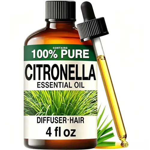 KUKKA Citronella Essential Oil - 4 Fl Oz Pure Citronella Oil for Hair, Skin, Diffuser, Aromatherapy & DIY Soap Making Scent