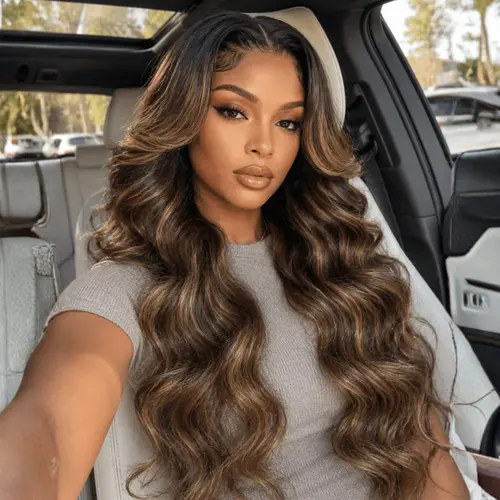 【Limited Stock】Sunber Balayage Highlight Brown Layer Cut Body Wave/Loose Wave 13x4/7x5 Lace Frontal Wigs Pre Cut Pre Bleached Pre Plucked Lace Frontal Wigs With Drawstring Fit All Head Sizes Beginner Friendly  Summervibes summerwins DealsForYouDays