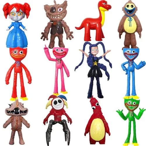 8pcs BPA-Free Poppy5 Safe Non-Toxic PVC Monster Action Toy Figure Playset - Cute Together 3D Collectible Figurine Set, Durable Smooth-Edge Kids Gifts for Birthday Presents & Pretend Play (Ages 6+), Cute Together Figures, Boys Gifts