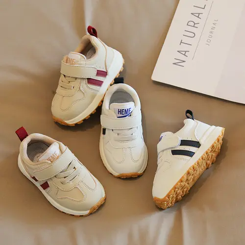 Kids' Sport Trainers - Prewalker Toddler Shoes for 0-6 Years Infants, Round Toe, Non-slip Soft Sole, Breathable Lightweight Hook & Loop, Lifestyle All-match Sneakers for Play & Outdoor Activities