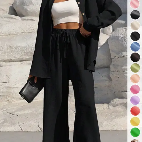 Women's Casual Sporty Shirt and Pants Set, Loose-Fit Baggy Zebra Stripe Two-Piece Outfit, Ideal for Lounging and Vacation, Womenswear, Clothes