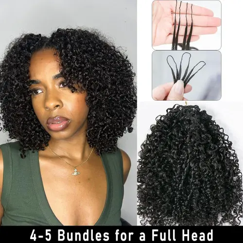 [HOT] Kinky Curly Crochet Hair Human Hair Extensions Miracle Knots Pre-Separated 50g/Pack (32-38 Strands Per Pack）– Knotless Boho Braids, 4-5 Packs for Full Head, Multiple Curly & Wave Textures Protective Hairstyles For Black Women backtoschool, Miracle K