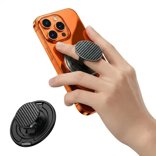 Magnetic Ring Stand: Ultra-thin Aramid Fiber,360° Rotating and Folding Ring Clip, Strong MagneticSilicone Ring, 2-in-1 Phone Grip, Detachable, Lightweight,and Portable, Compatible with iPhone & Android