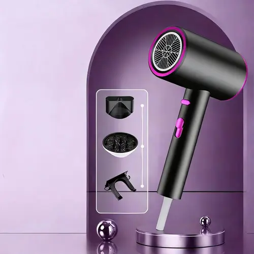White Corded Handheld Hair Dryer - Portable Powerful Blow Dryer with 3-Speed & 4-Temperature Settings, Negative Ion Fast Drying, Adjustable Wind Speed for Home & Salon Use, Hairdryer Fast Drying