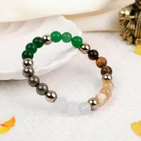 Astrotalk Wealth Manifestation Money Magnet Fusion Bracelet - Natural Crystal Stretchable Bracelet with Pyrite, Citrine, Green Aventurine, Milky Quartz, Tiger Eye for Adults, Career, Clarity, Focus, Anyone Setting Wealth