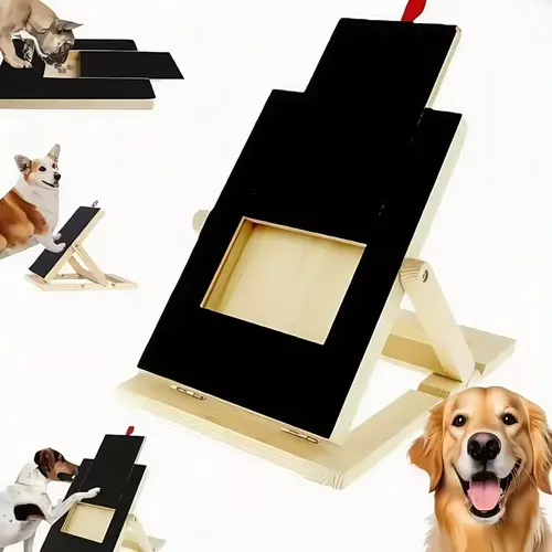 Adjustable Dog Nail Scratch Pad with Treat Drawer, Durable Wooden Nail Filing Board, Professional Dog Scratching Post for Safe Nail Care, Fits All Sizes dog Furniture cool dog stuff for indoor tiktokshopsummersale
