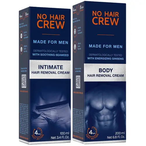 No Hair Crew Body Hair Removal Cream and Intimate Hair Removal Cream Bundle