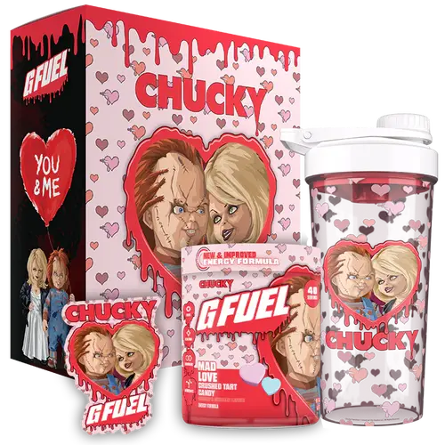 G FUEL Energy Formula | Mad Love Collector's Box | Crushed Tart Candy | Collectible Box and 24oz Custom Tall Metal Shaker Cup Beverage
