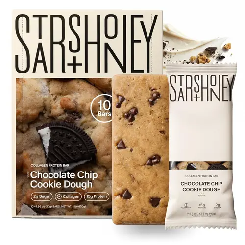 Stars + Honey | The Protein Bar – Chocolate Chip Cookie Dough - All natural ingredients. Gluten Free, Dairy Free, Soy Free and no sugar alcohol sweeteners.