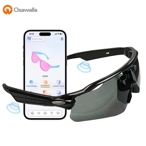 Smart AI Glasses with Open-Ear Speakers,Bluetooth Sunglasses for Men Women , Voice Assistant, Touch Control, UV400 Polarized Lens, Magnetic Charging, 5-6H Playtime for Cycling, Running, Driving, Golf fathersdaygift,back to school,back to school haul