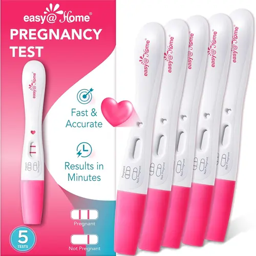 Easy@Home Smart Timing 5 Pack Pregnancy Test: Early hCG Detection - Fast Results & Easy to Use At-Home Tests with Love Heart Indicator for Women