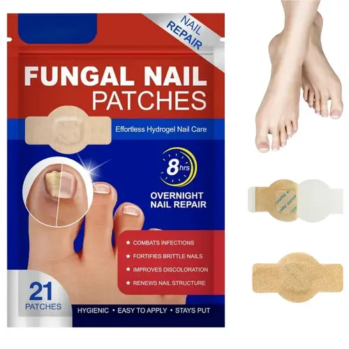 21pcs/Bag Fungal Nail Patches for Toenail & Nail Care – Overnight Repair, Gentle on Nails, Breathable Elastic Fabric with Herbal Extracts, Suitable for All Skin Types, Daily Foot Health & Manicure Kit