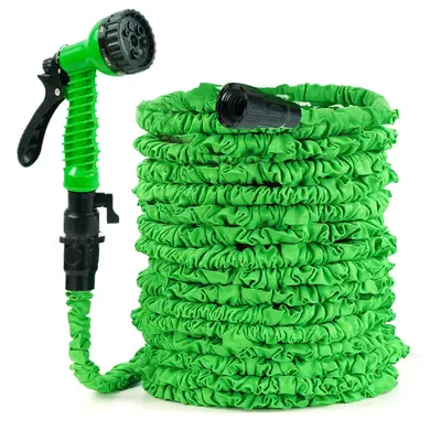 Humwam 100FT Flexible Expandable Garden Hose – Lightweight Water Pipe with 7 Function Spray Nozzle, Perfect for Lawn Yard Watering, Car Washing & Pet Cleaning, Easy Storage Ergonomic Design