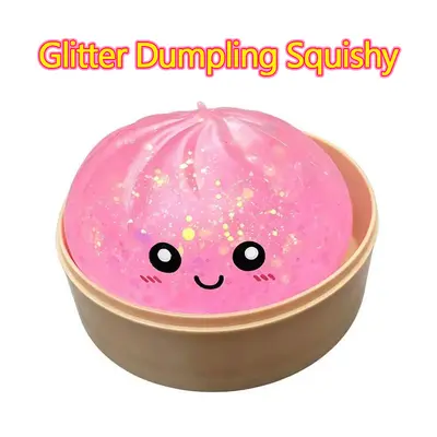 Series Glitter Dumpling Squishy Toy With Steamer, AnxietyRelief, Surprise Unboxing, Perfect GiftChoice