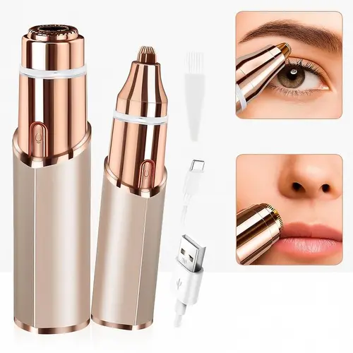 2-in-1 facial and eyebrow trimmer, electric eyebrow trimmer, lip/facial/body hair removal tool, facial hair care tool, electric shaver for women, eyebrow epilator hair remover,back to school,back to school haul