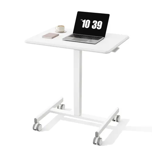 Mobile Rolling Standing Desk - Height-Adjustable Office Furniture with Built-In Wheels, Ergonomic Handle, Multi-Position Settings, Apartment Furniture, Office Accessories, Desk Accessories (Overbed Solution, Teacher Podium)