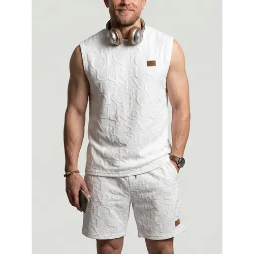 KZZ Men's 2-Piece Plain Casual Sleeveless Blouse/Shirt & Above-the-Knee Shorts Clothes Set - Summer New Arrival Fashion Menswear, Multi-Size, Human-Centric Design, Easy Wear