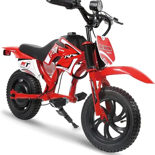 Modern C6 Kids Ride On Bike - Unisex Mini Bike Kids Toy, 200W Motor Up to 10 mph, 7.5 Mi Range, 25.2V 2600mAh Battery, 2-Hour Charge, Dual Disc Brakes, LCD Display, Sturdy Aluminum Frame, 110 lbs Max Load, Red/Blue Cool Boy Gift Cycling Leisure Gear