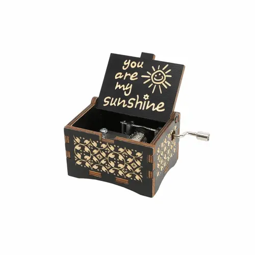 Hand-Crank Wooden Music Box: Plays “You Are My Sunshine” | Vintage Gift for Couples, Lovers, Kids, Grandchildren, Creates Family Bonding Moments