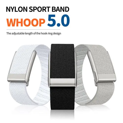 Woven Nylon Loop Watch Band for Whoop 5.0 & MG ECG, Sporty Elastic Strap with Adjustable Hook Ring Design for Workouts, Accessories, Adjustable Length, Fitness Workouts