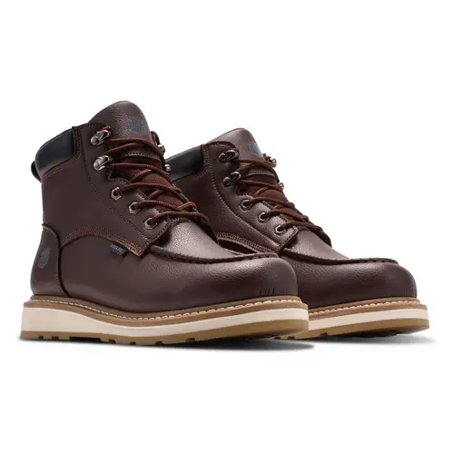 Men's 6" Steel Toe Work Boots,Lace Up Moc Toe, Oil/Slip Resistant Industrial Safety Boots