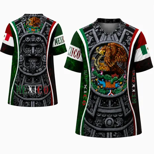 ⚽️Men's 2026 Mexico Soccer Jerseys, Mexican Soccer Jersey, Jerseys De Mexico, Mexican Aztec Calenda Graphic Retro Football Jersey